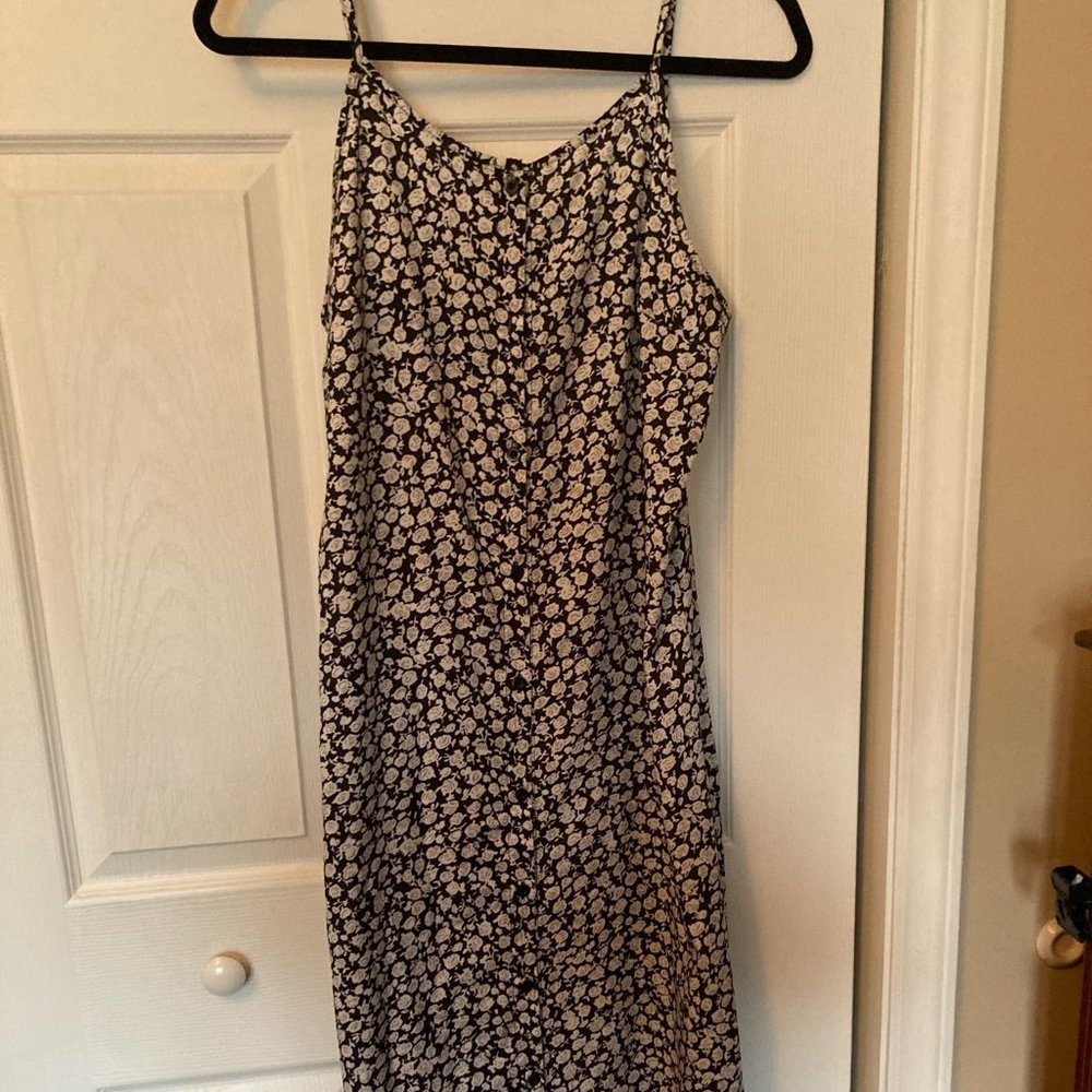 Black and white floral maxi dress
